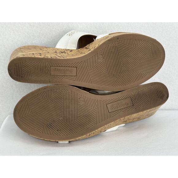 Makalu California White Wedge Sandals Beach Summer 9M - Picture 6 of 8